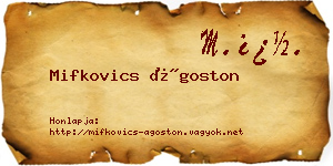 Mifkovics Ágoston névjegykártya